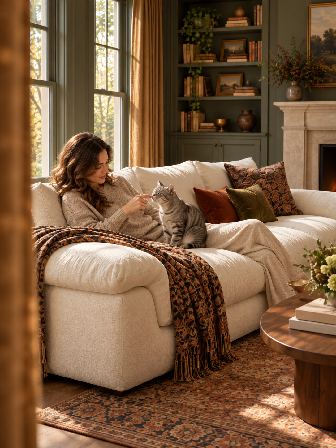 Modern Ultra-Soft Cloud Sofa - Minimalist Cream White Straight Couch