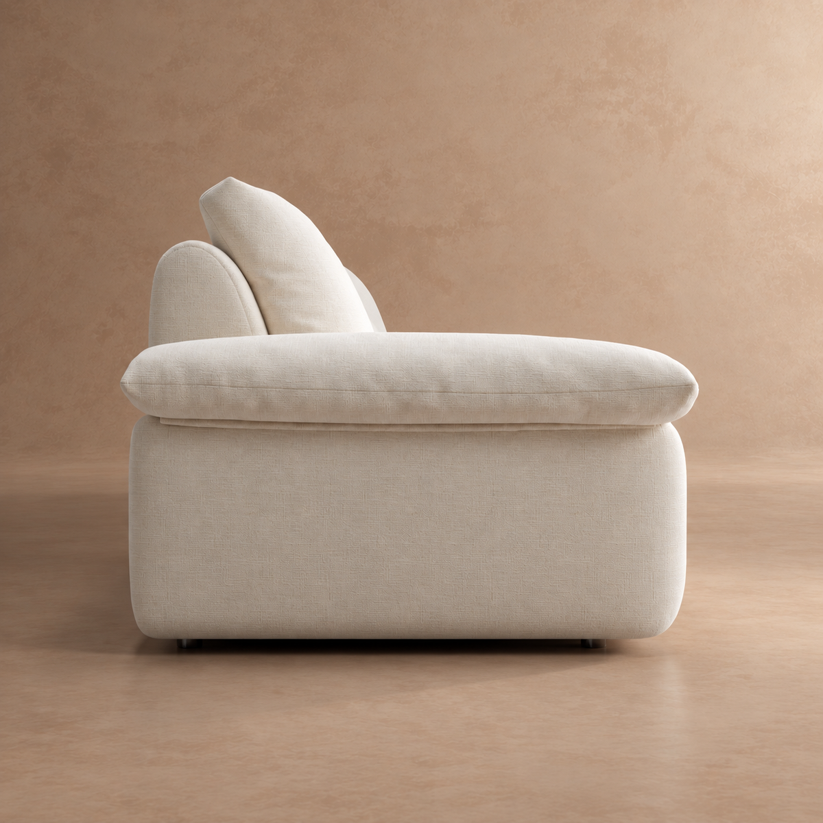 Modern Ultra-Soft Cloud Sofa - Minimalist Cream White Straight Couch