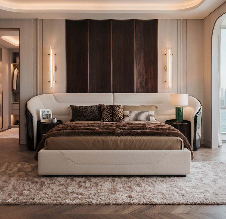 EBNOY Wide Headboard Bed