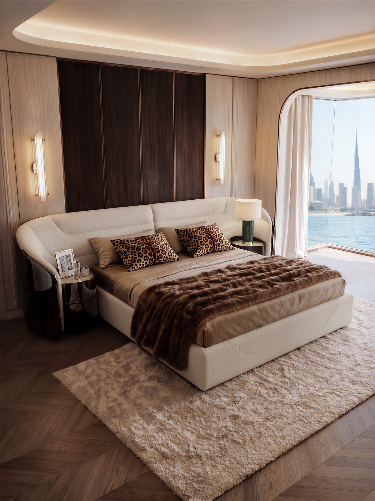 EBNOY Wide Headboard Bed