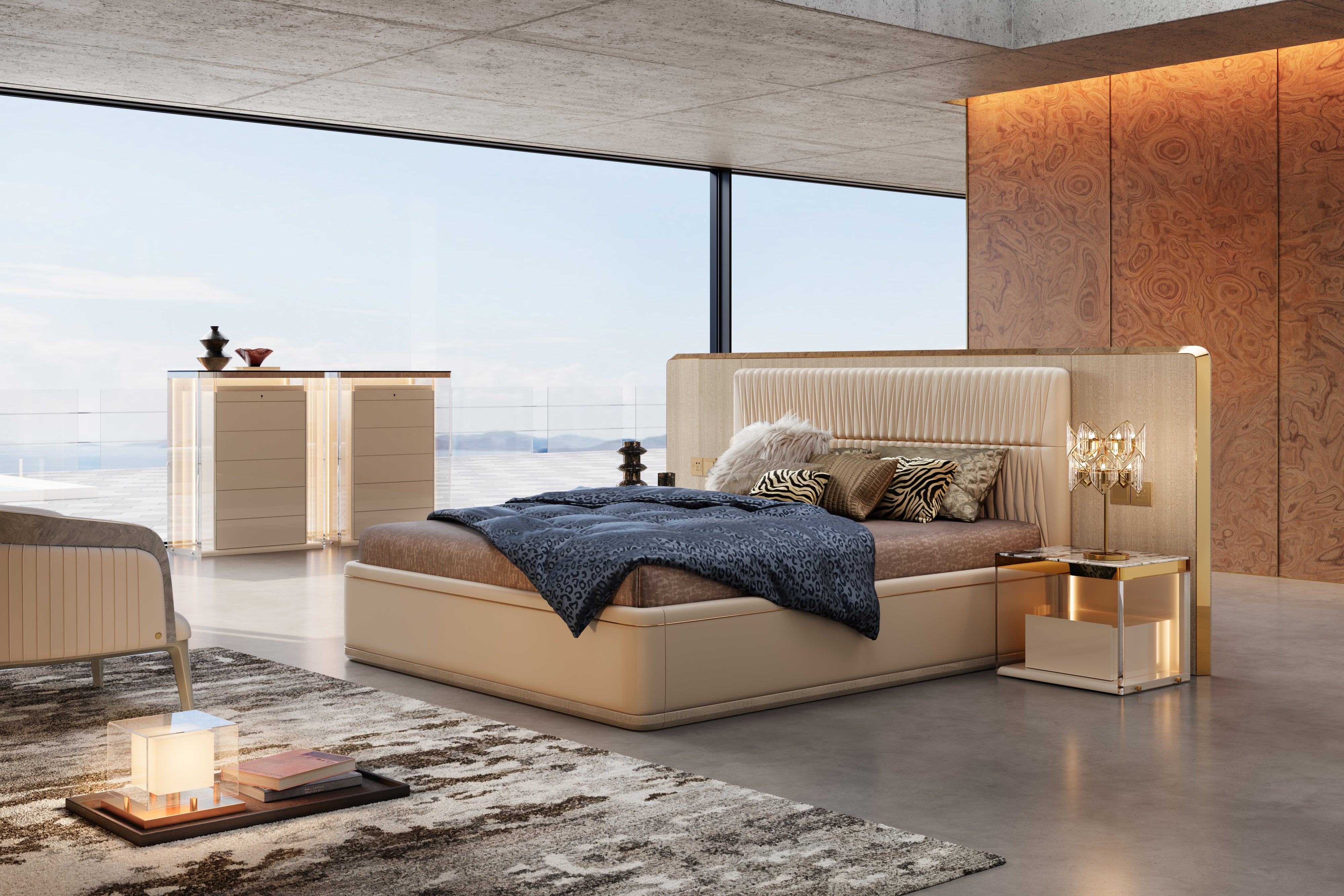 Karen Oversized Headboard Bed
