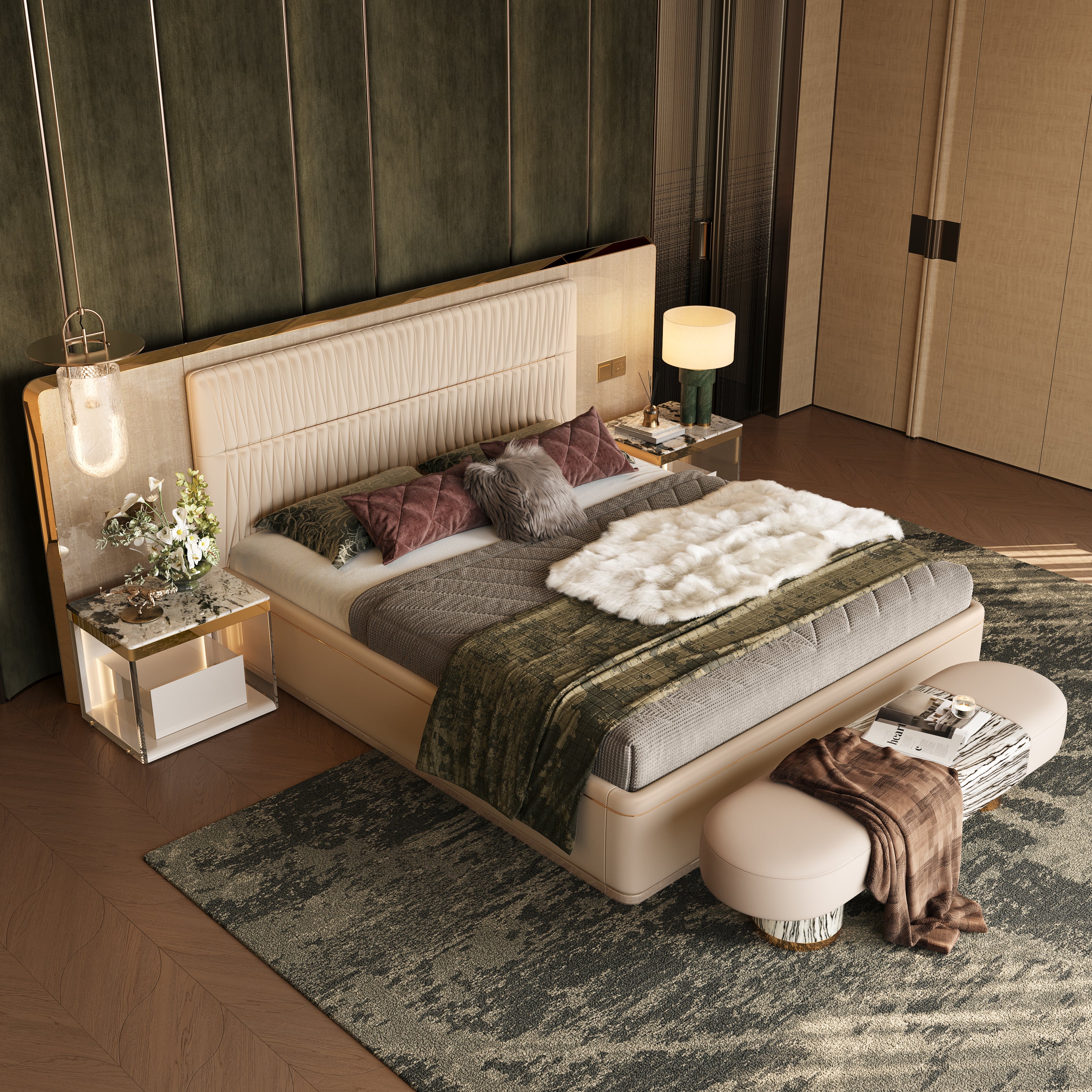 Karen Oversized Headboard Bed