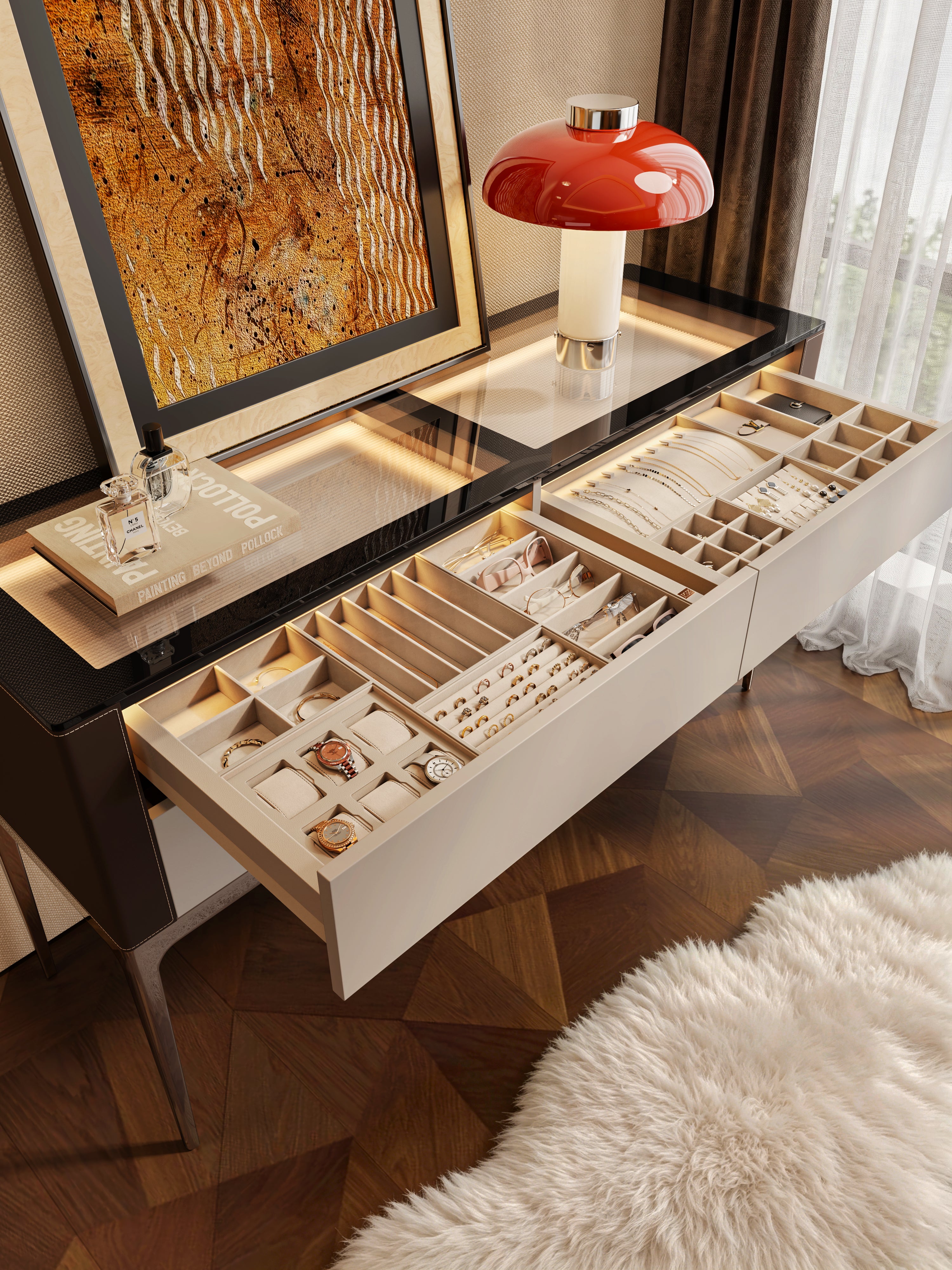 Lola Vanity & Jewelry Dresser Set