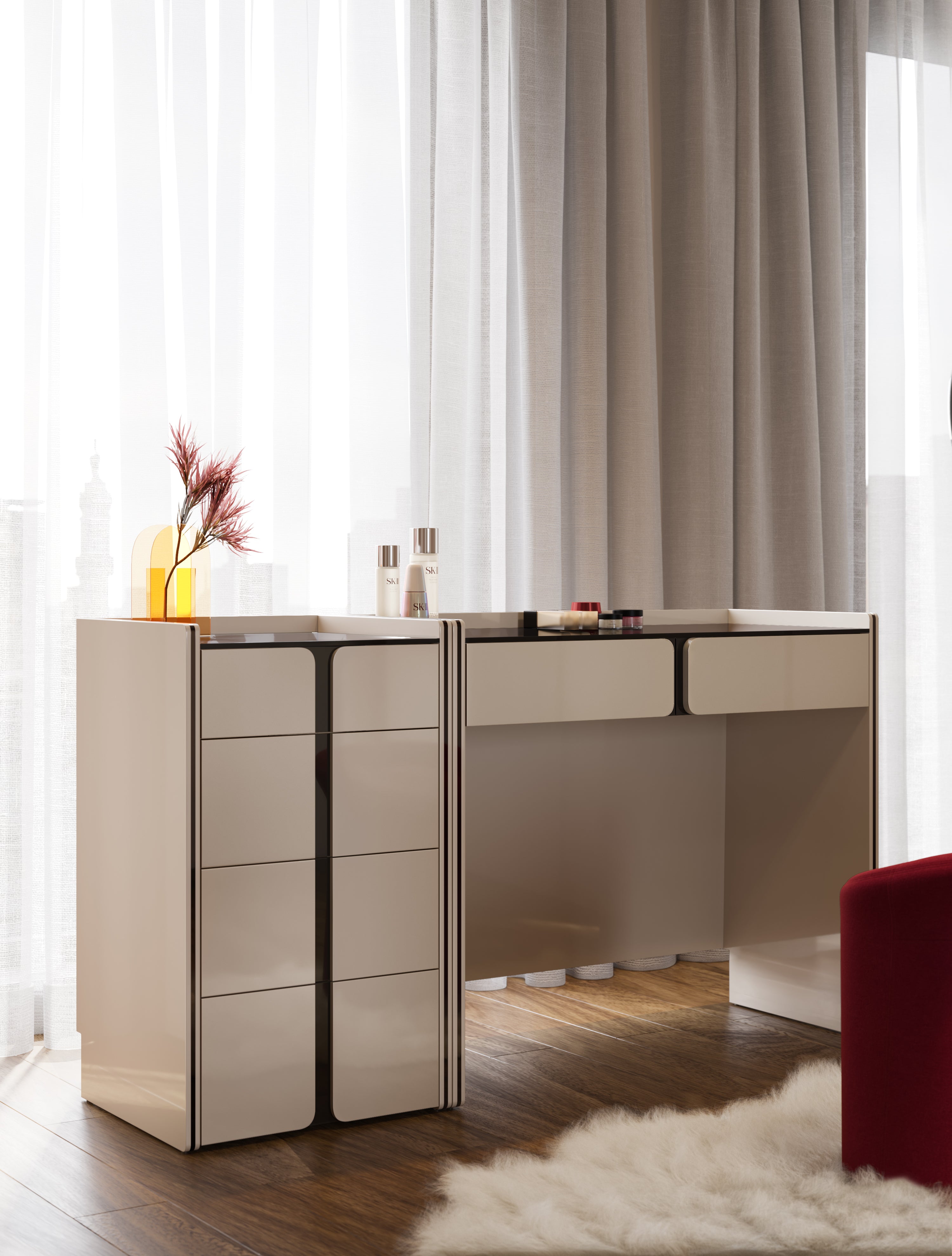 Nossi Vanity & Jewelry Chest Set