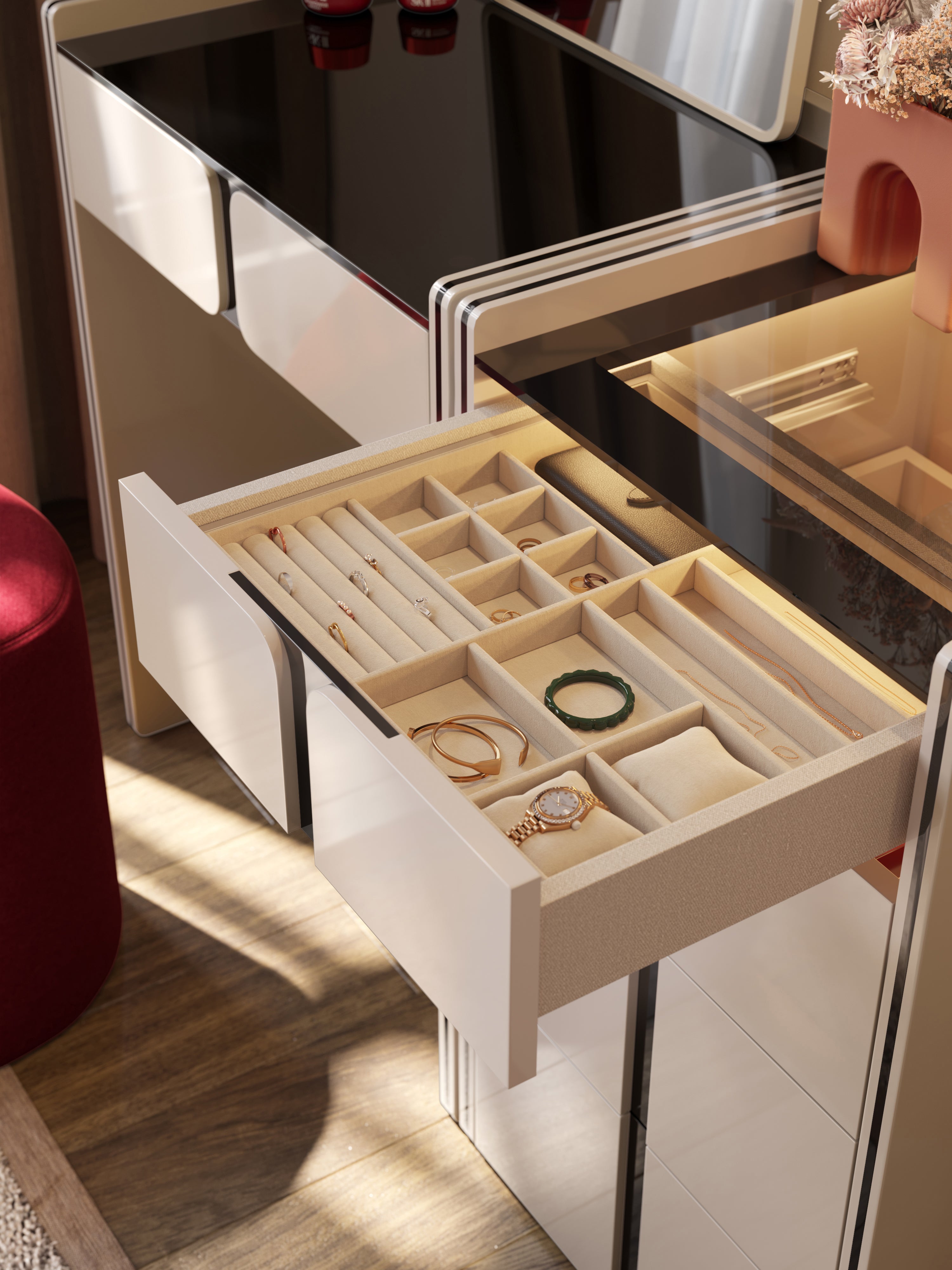 Nossi Vanity & Jewelry Chest Set