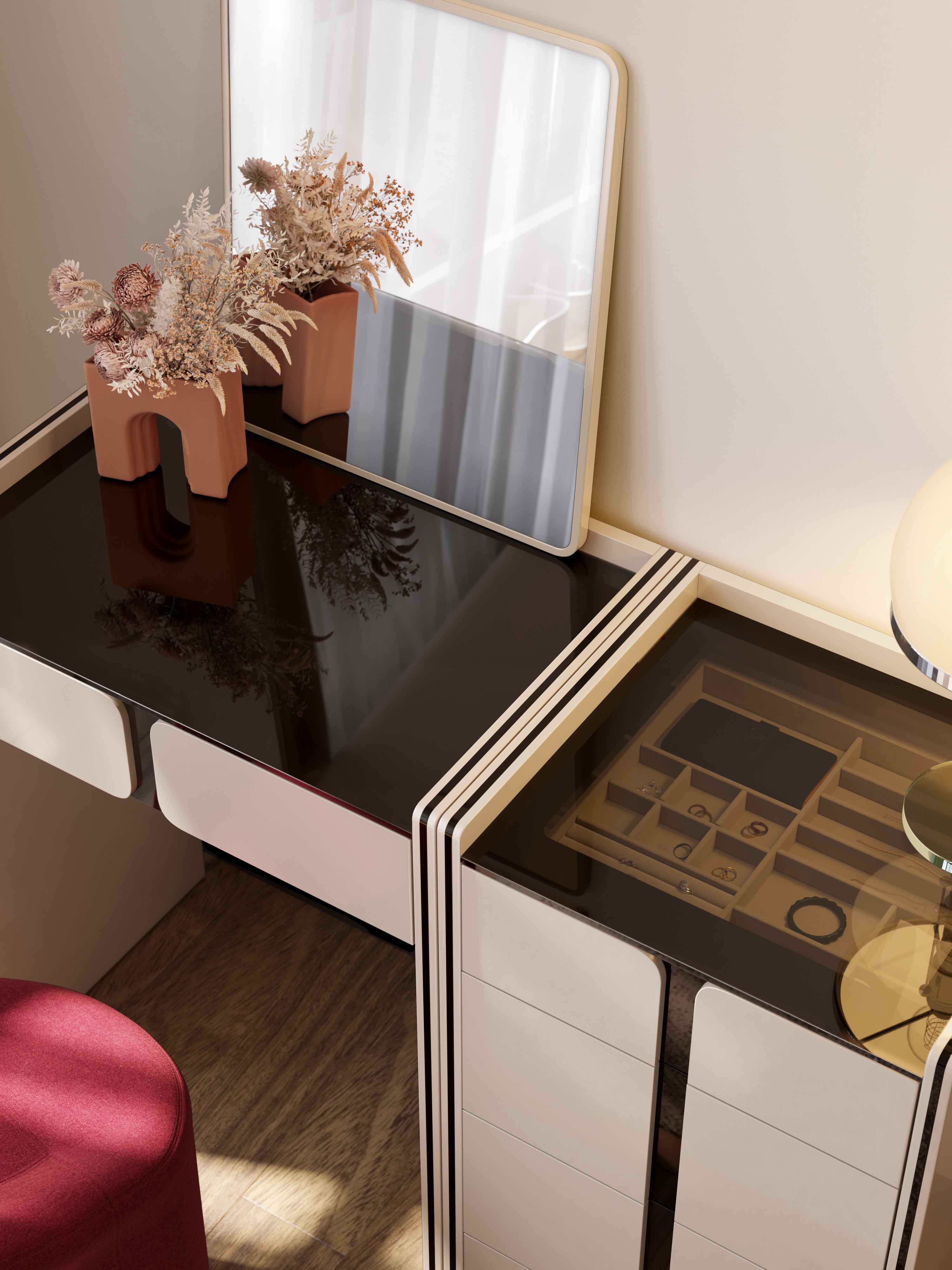 Nossi Vanity & Jewelry Chest Set