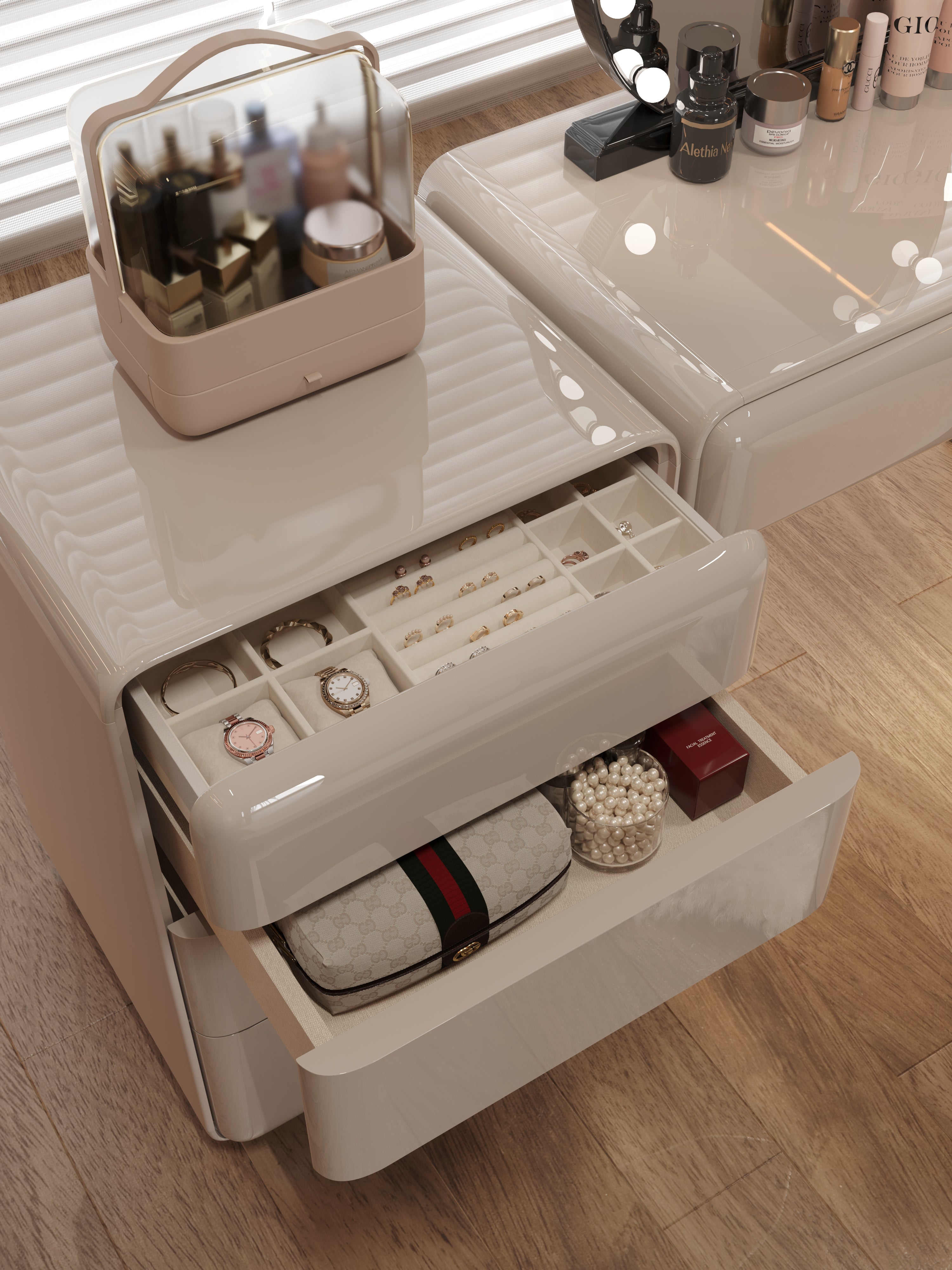 Shirui Vanity & Jewelry Chest Set