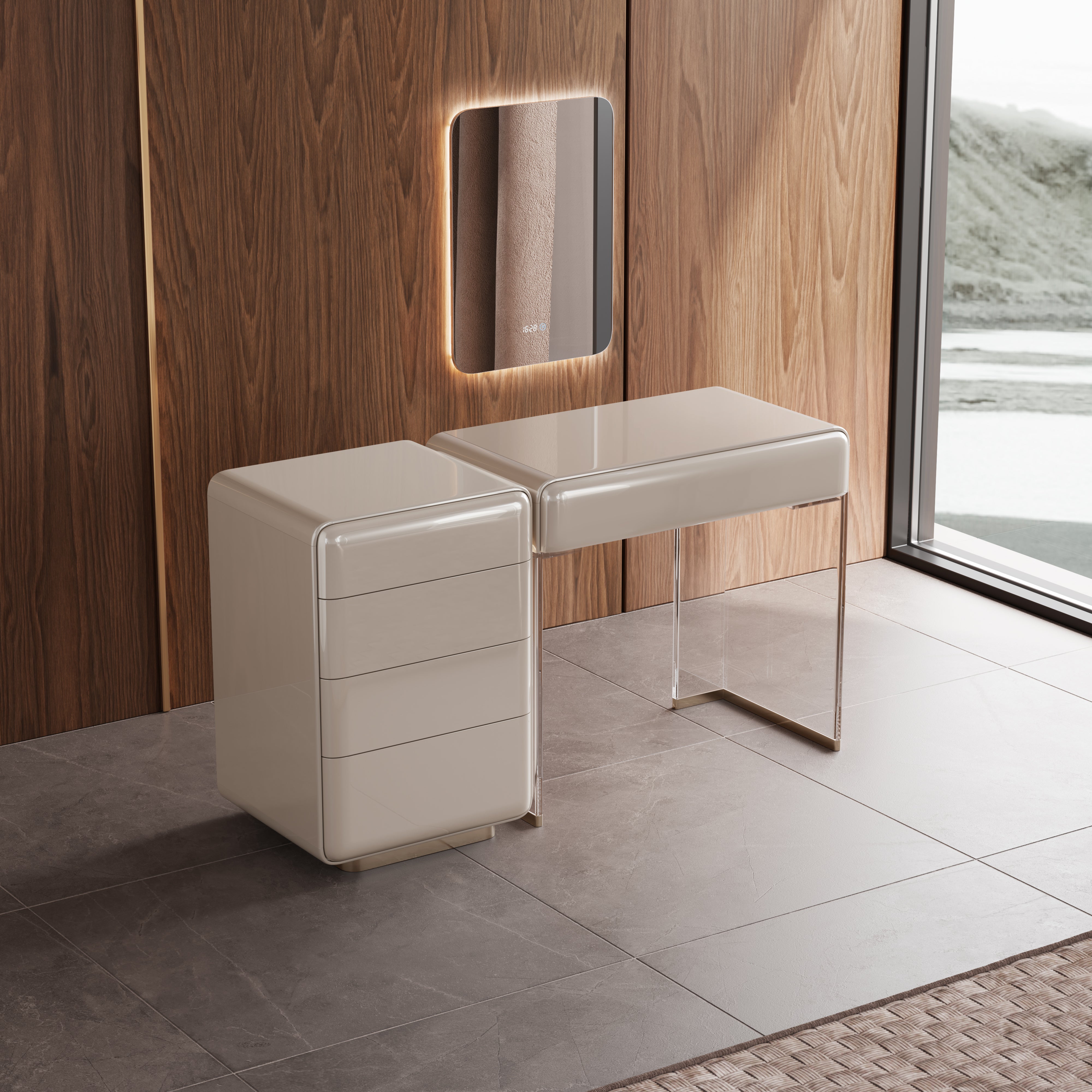 Shirui Vanity & Jewelry Chest Set