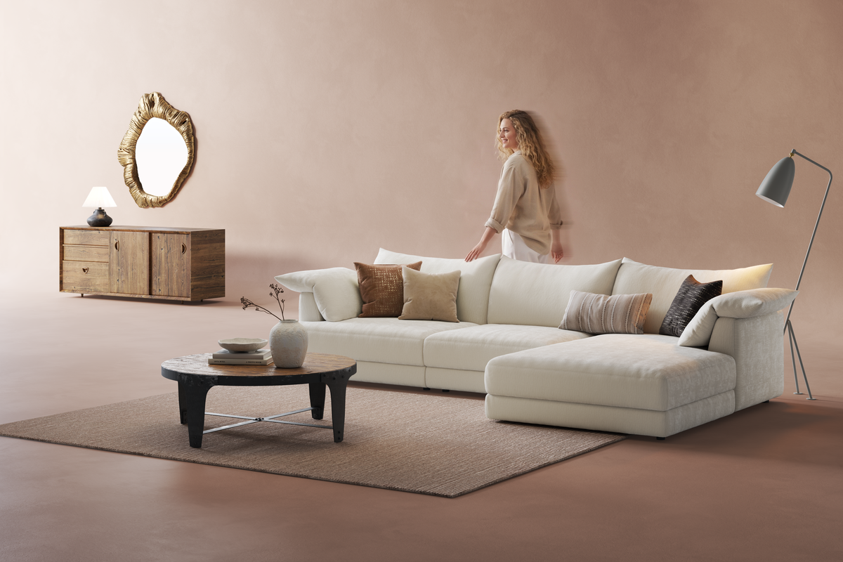Blossom-Organic Modern L-Shaped Sectional Sofa