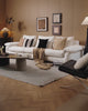 Cream white cloud sofa in a modern living room interior